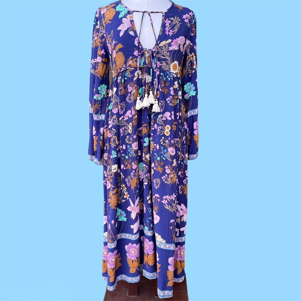Boho Floral Peasant Dress